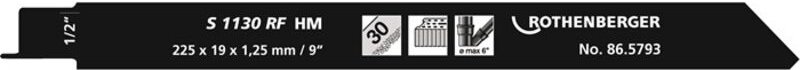 Rothenberger - Säbelsägeblatt s 1130 rf Länge 225 mm Breite 20 mm