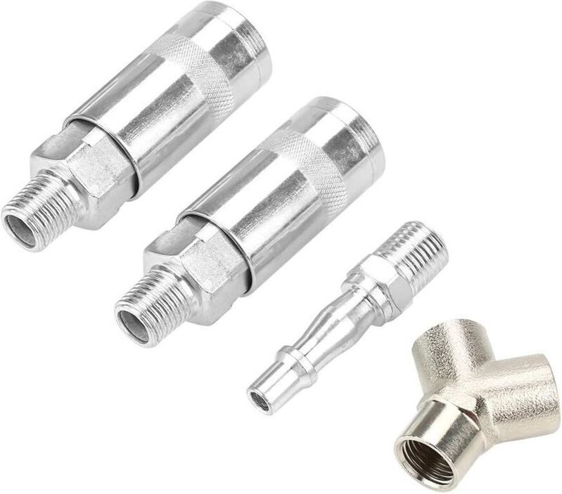 Galvanisiertes Eisen 1/4"BSP Y Stück 3-Wege Pneumatischer Schnellanschluss Luftpumpe Kompressoranschluss