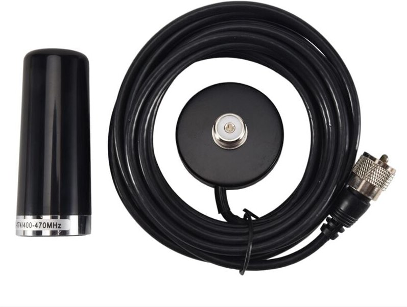 Oppxun Mini-Dualband-VHF-UHF-N2RS-Antenne mit magnetischer Halterung, 5 m RG316-Kabel für Mobilfunkgeräte im Auto