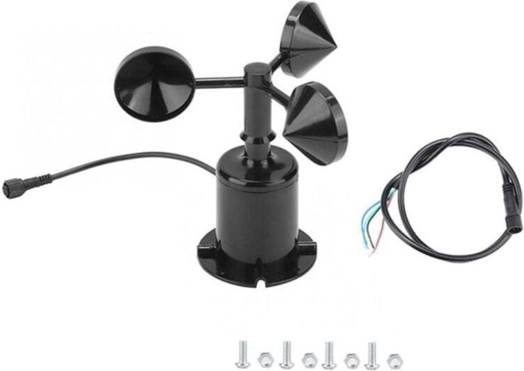 Windgeschwindigkeitssensor 0–70 m/s, Ausgangssignal: Impuls, Dreischalenanemometer, DC 5–30 V