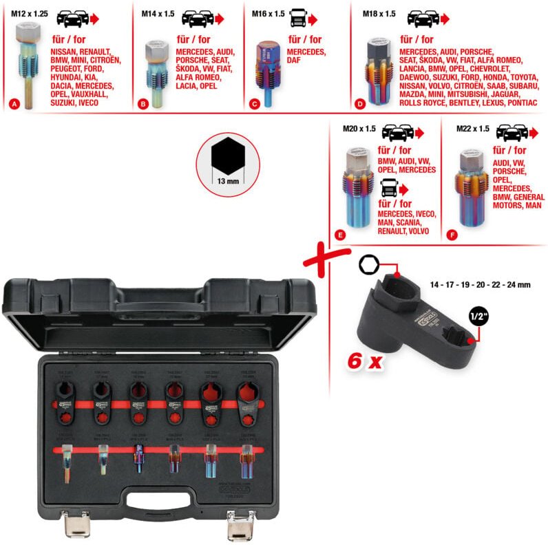 Master-Reparatur-Werkzeug-Satz für Abgassonden, 12-tlg