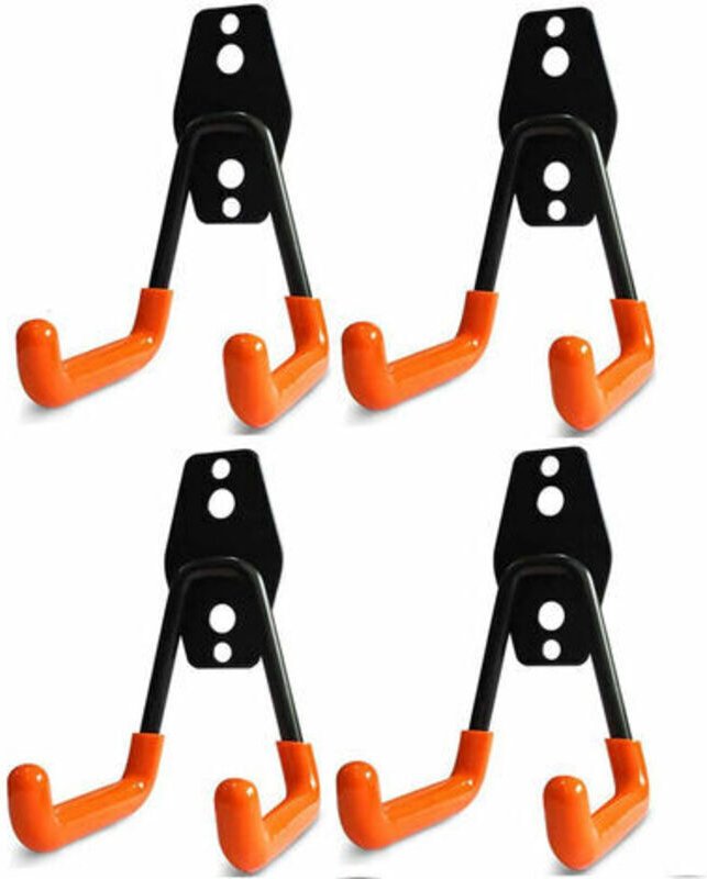 4-teiliges Garagenhaken-Set, Garagenaufbewahrungshaken, Wandhaken aus Stahl mit rutschfester Beschichtung, stabile Halte...