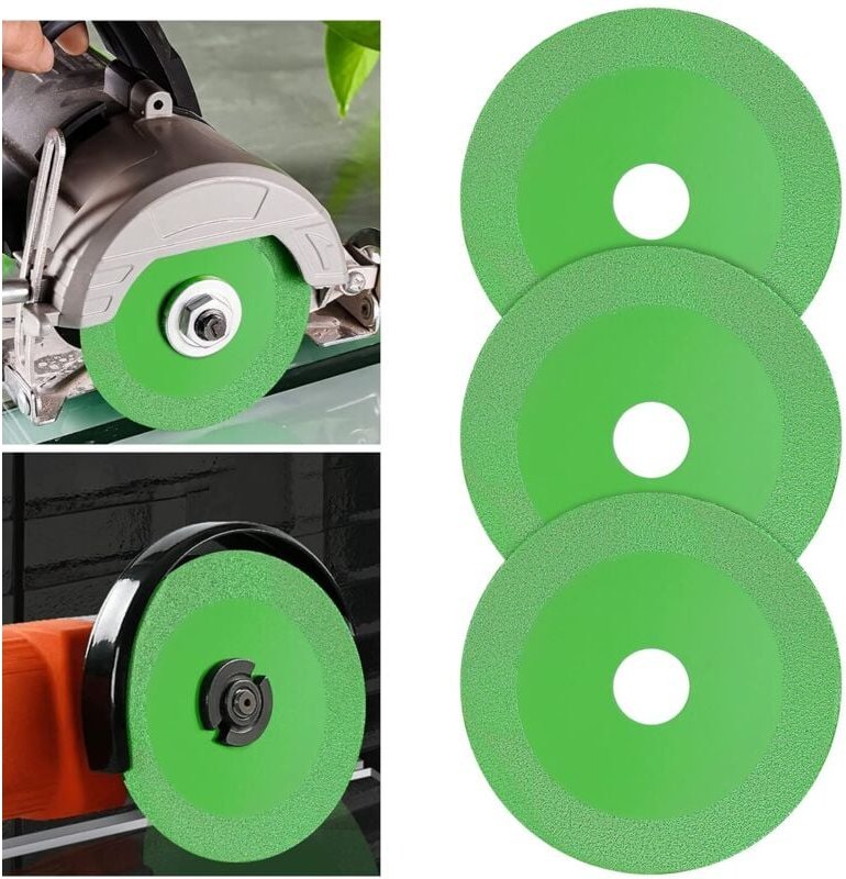 Glastrennscheibe, 3 Stück, Winkelschleifer mit Diamantklinge zum Schneiden und Polieren von Glasfliesen, Jade, Kristall,...