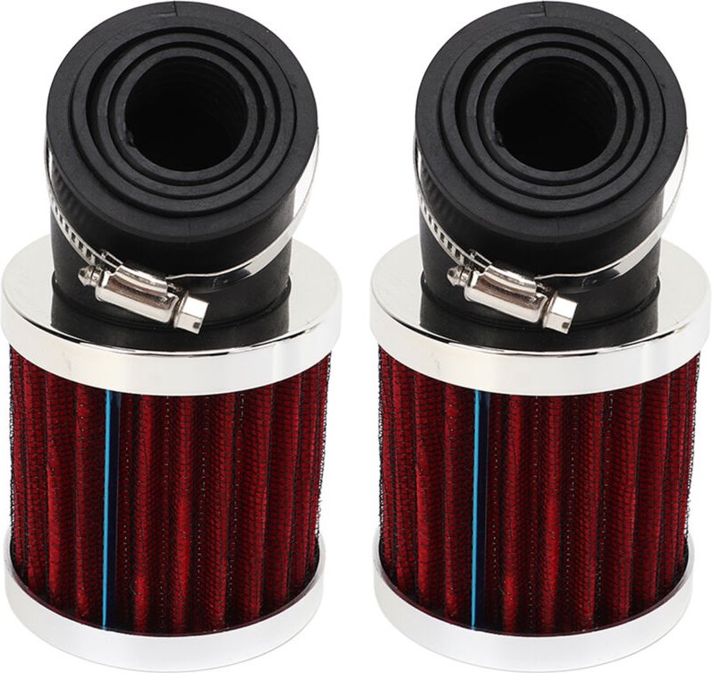 Motorrad-Luftfilter, konische Form, doppellagig, Stahlgewebe, leistungsstarke Filtration, Motorradteile-Luftfilter (Silb...