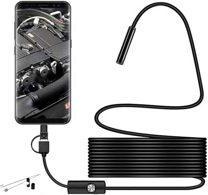 m, 3-in-1 USB Typ-C Inspektionskamera, 6 einstellbare LED-Leuchten, Inspektionskamera