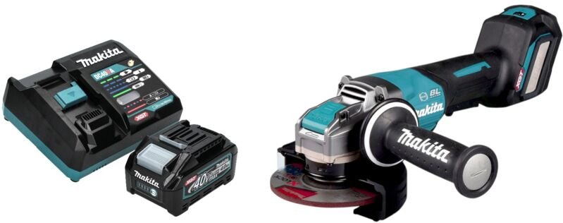 Makita GA 044 GM101 Akku Winkelschleifer 40 V max. 125 mm X-LOCK Brushless + 1x Akku 4,0 Ah + Ladegerät