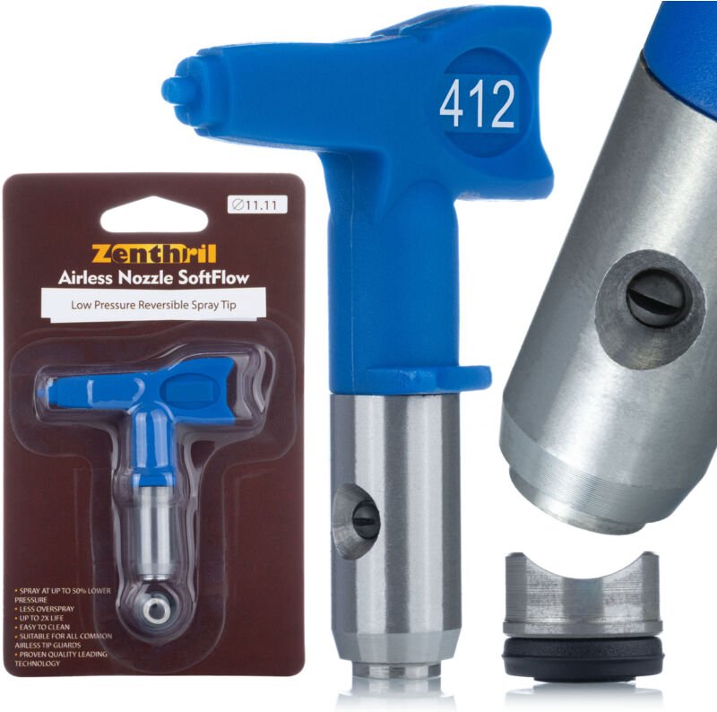 Zenthril SoftFlow Modell 412 – Niederdruck Lackierdüse 20 cm Sprühbreite, 80-140 bar, hohe Deckkraft für Beizen, Lacke, ...