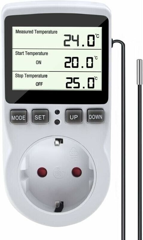 Thermostatsteckdose, Digital Programmierbare Steckdose mit Sensor, Digitale Zeitschaltuhr Steckdose Programmierbare Digi...