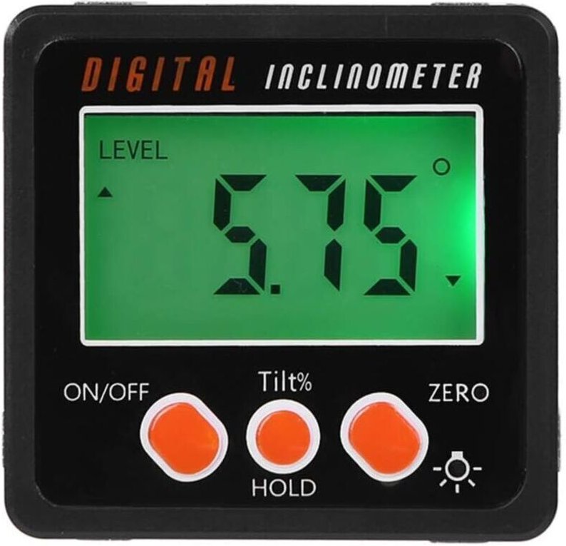 Digitales Winkelmessgerät mit Neigungsmesser, elektronischer Neigungsmesser, Nivellierkasten mit Magnetfuß, schwarz