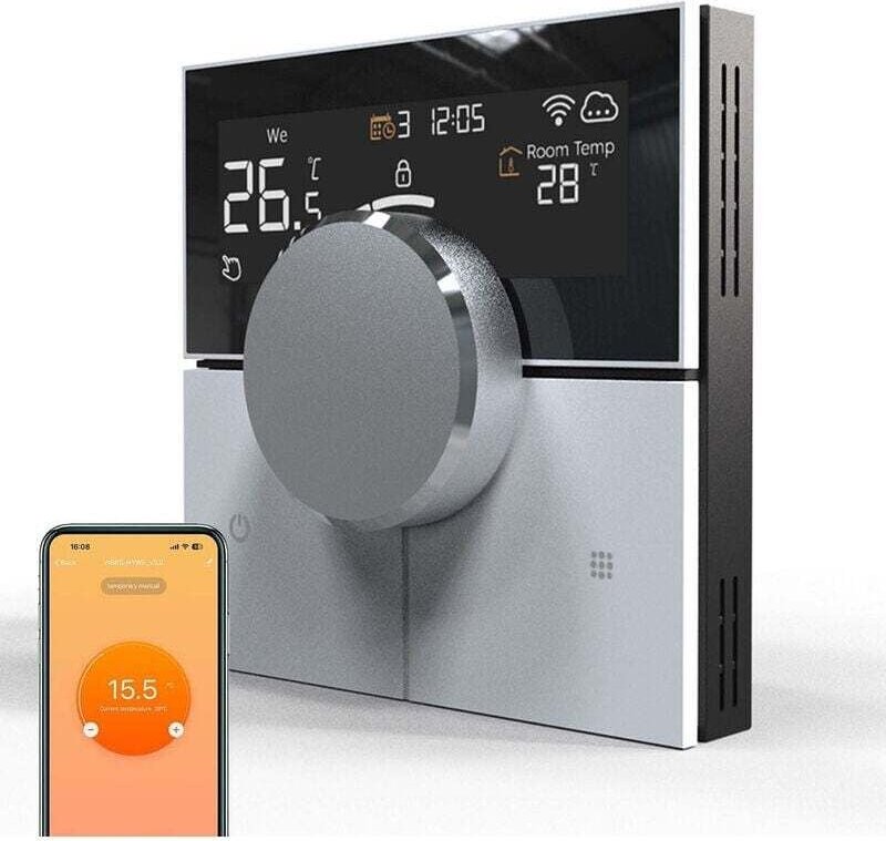 Programmierbarer Smart-Thermostat für elektrische Fußbodenheizung, 16 A, kompatibel mit Alexa und der Smart Life App. Pr...