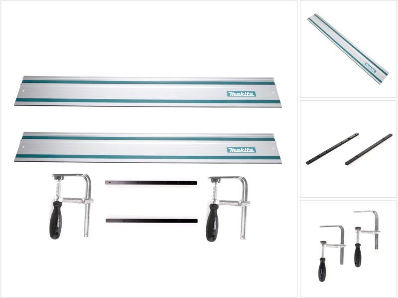 Makita Führungsschienen Set 2x Führungsschiene 1400mm + 2x Führungsschienenverbinder + 2x Schraubzwingen