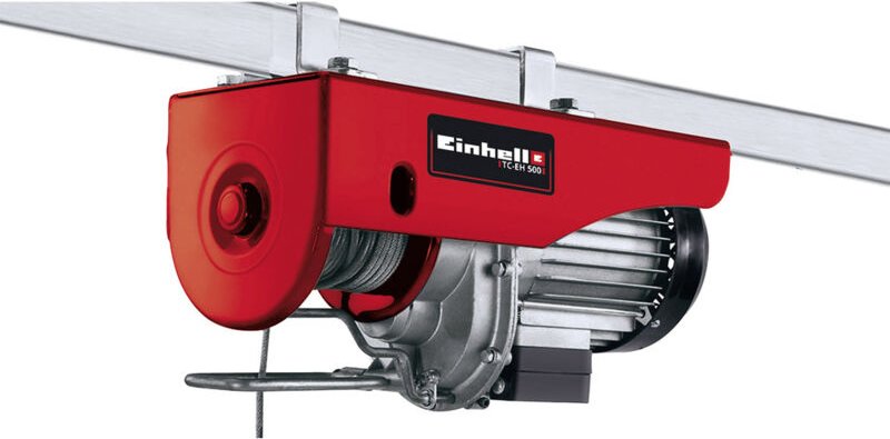 Einhell - Seilhebezug tc-eh 500 (800 w, Bedienungsschalter mit Not-Aus, automatische Bremse, Endabschaltung, inkl. 12 m ...
