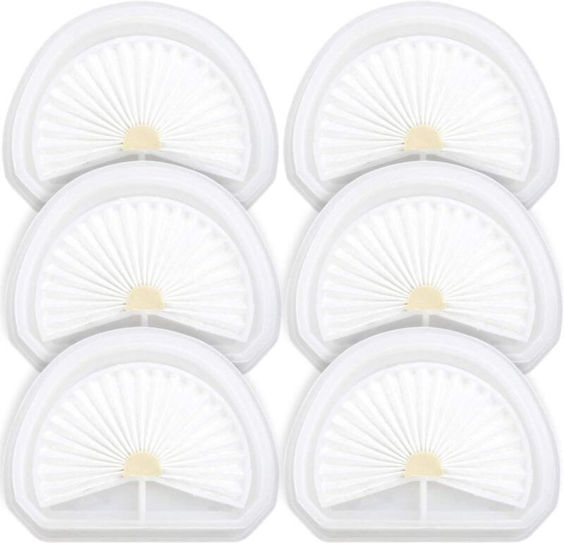 6er-Pack VLPF10 Staubsaugerfilter für Black & Decker Dustbuster HLVA315J, HLVA320J00, N575266, HLVA325JP07 Handstaubsaug...