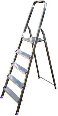 Haushaltsleiter aus Aluminium mit 7 Stufen - Höhe am Boden 1,54 m