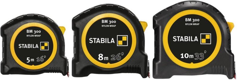 Stabila - Taschenbandmaß bm 300, 8 m (26 ), cm/inch-Skala - 19573