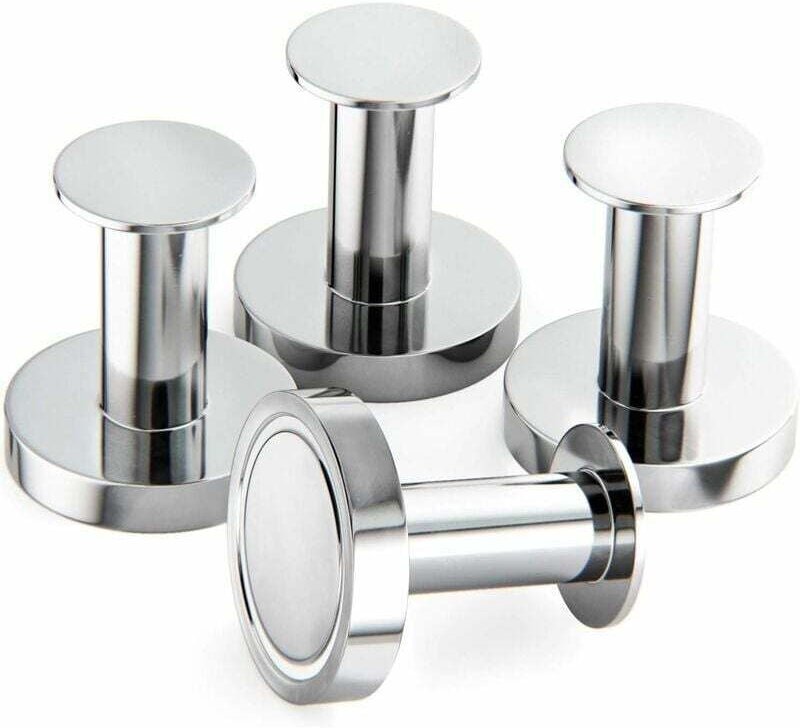 Magnetgarderobe - 4 extrem starke Wandhaken - Zum Aufhängen von Mänteln und Taschen - Garderobenleiste für die Tür mit s...