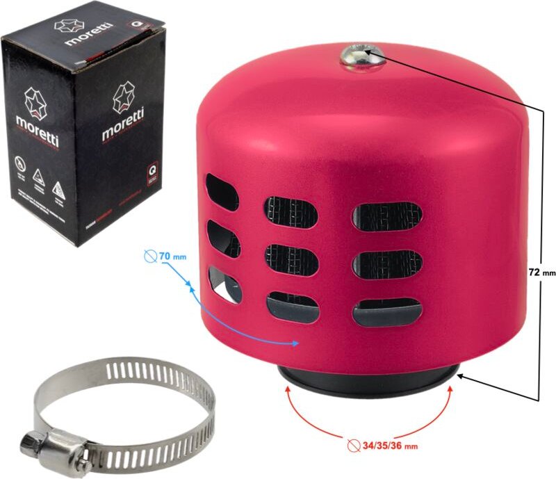 Konischer Luftfilter, lila, Durchmesser 34 mm