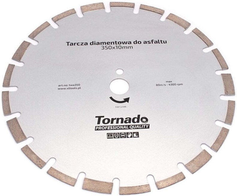TORNADO Diamant-Trennscheibe Asphalt 350x10mm - Präzise Und Effiziente Schnitte Bei Trocken- Und Nassbedingungen