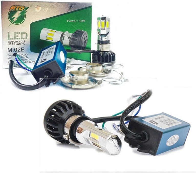 Trade Shop - FARO LAMPADA LED H4 H6 6 KIT FÜR MOTOCILETTA 35W WATT MOD M02E 3500 LMN -