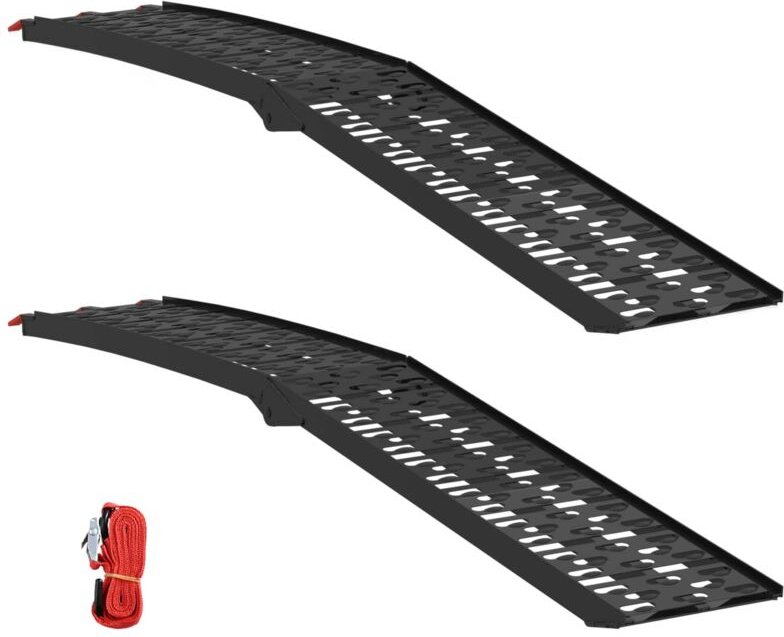 Zusammenklappbare Motorradrampe 340 kg pro Rampe 2 pcs Schwarz vidaXL