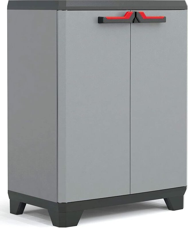 Niedrige, leckbare Harzgarderobe 1 Regal und 2 Basis Keter Türen