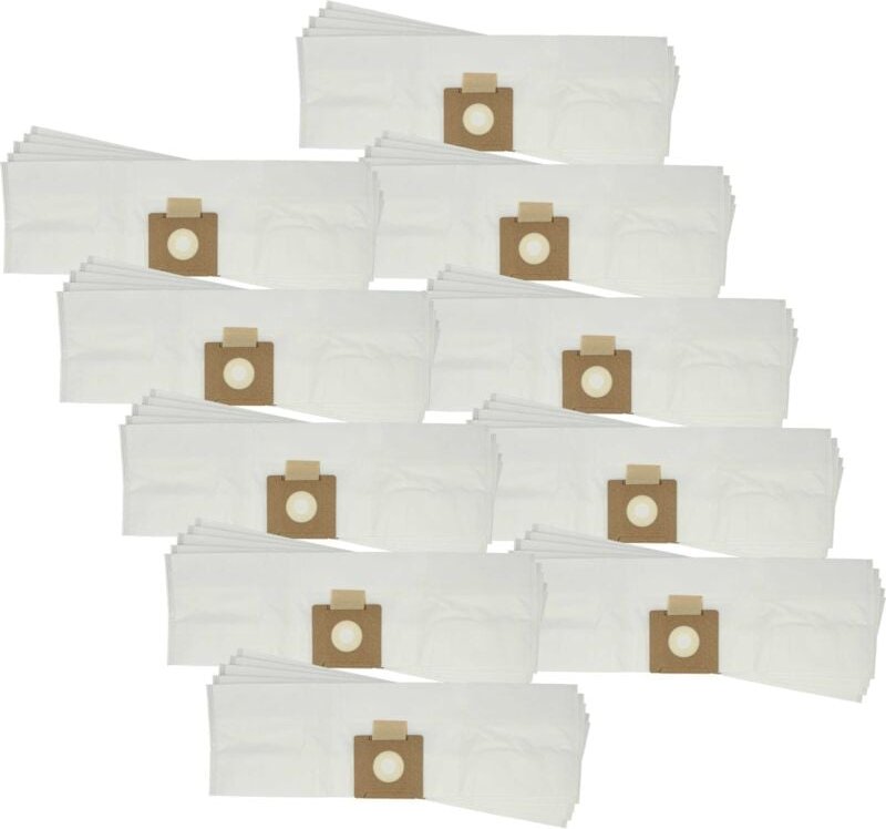 vhbw 50x Staubbeutel kompatibel mit Cleancraft flex Cat 112 Q Staubsauger - 59cm x 17,5cm Weiß