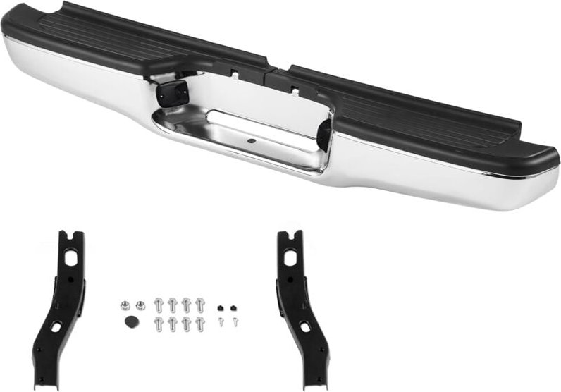 Heckstoßstange für Toyota Tacoma 1995-2004, Chromstahl, Montage mit Kennzeichenbeleuchtung und Trittbrett, keine Sensorl...