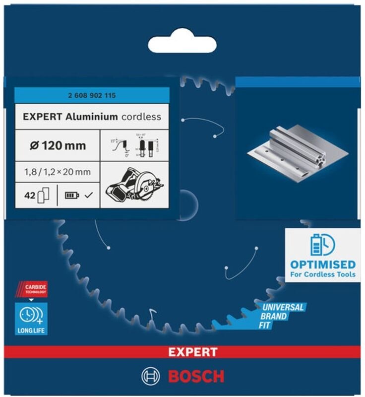 Bosch EXPERT Kreissägeblatt Aluminium, 120x20 mm, Z42