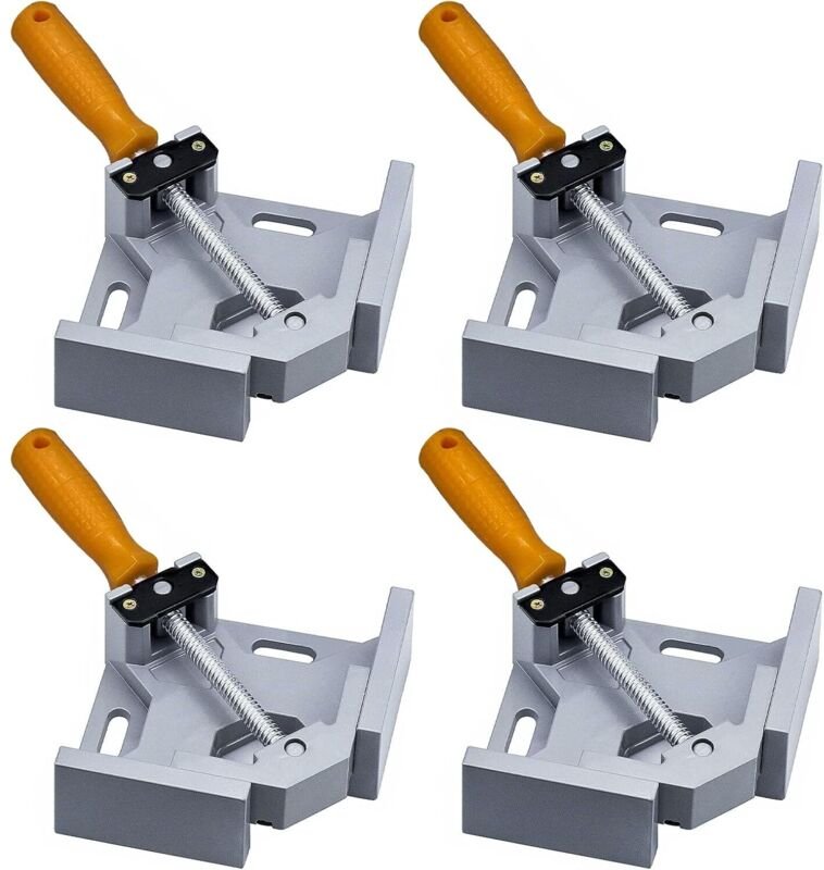 4 Stück Winkelspanner 90 Grad, Winkelspanner Eckspanner, Gehrungszwinge, Einstellbar 90 Grad Positionierwinkel Eckenspan...