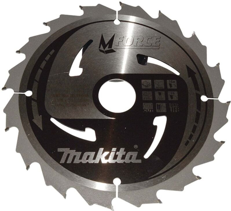 Kreissägeblatt m-force 185 mm, 16 Zähne, 1,2 mm, Holz - Makita