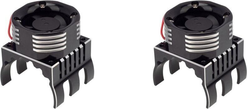 2Stück 42 mm Motor LüFter KüHlung KüHlköRper mit LED Licht zum für 1/10 E- E- Summit Arrma 1/8 Kraton Talion ,3