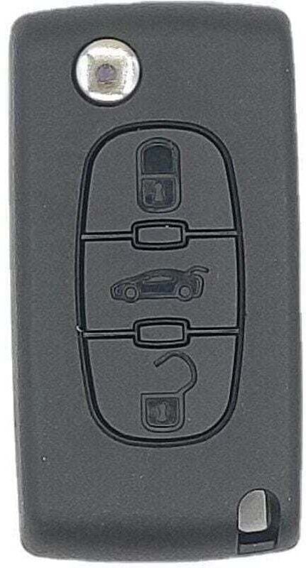 3-Tasten-Schlüsseletui kompatibel mit Citroen Peugeot 2-teiliges Schlüsseletui, faltbare Schutzhülle, kompatibel mit Peu...