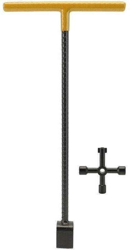 Multifunktionaler T-förmiger Schraubenschlüssel für Stahlwasserzähler mit 4-Wege-Werkzeug für Ventilhähne, gelb