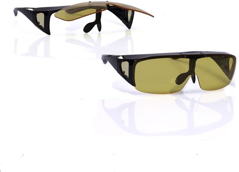 Nachtsicht-Überbrillen, faltbare gelbe Kunststoffgläser, 4,7 cm x 14 cm