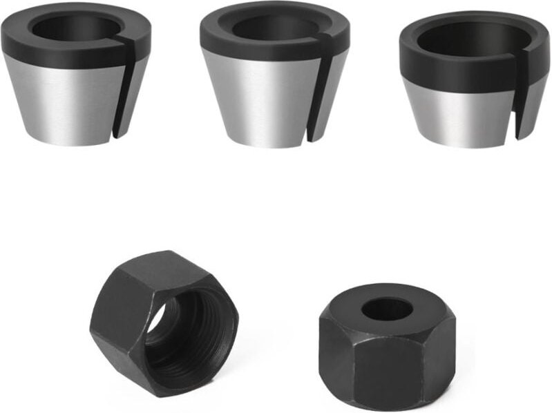 3-teiliger HSS-Spannfutterkopf, 6 mm, 6,35 mm, 8 mm Oberfräsen-Spannzangenfutter, Spannzangenadapter, mit 2 Muttern, für...