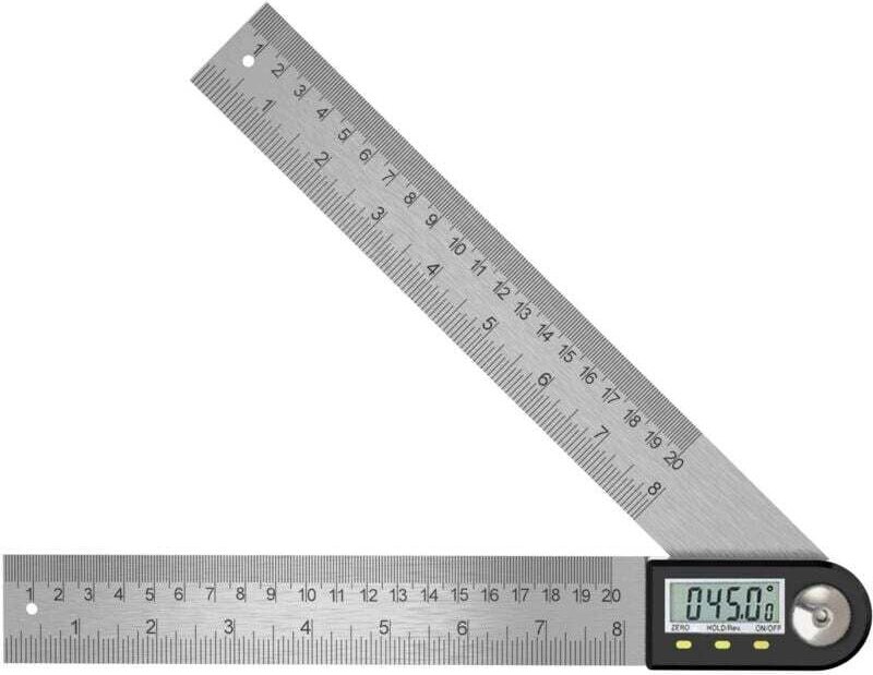 Rapporteur numérique 0-360°, inclinomètre numérique, rapporteur en acier inoxydable, règle avec écran LCD, convient pour...