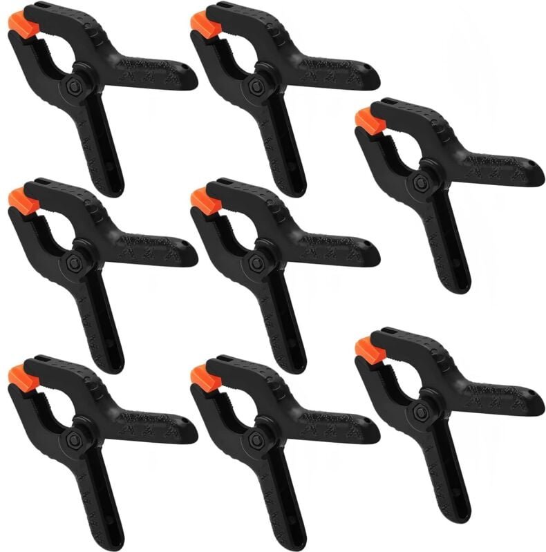 8 Stück 5 cm lange Federklemmen, schwarze Nylon-Kunststoff-Federklemmen, für DIY-Projekte und Fotostudios