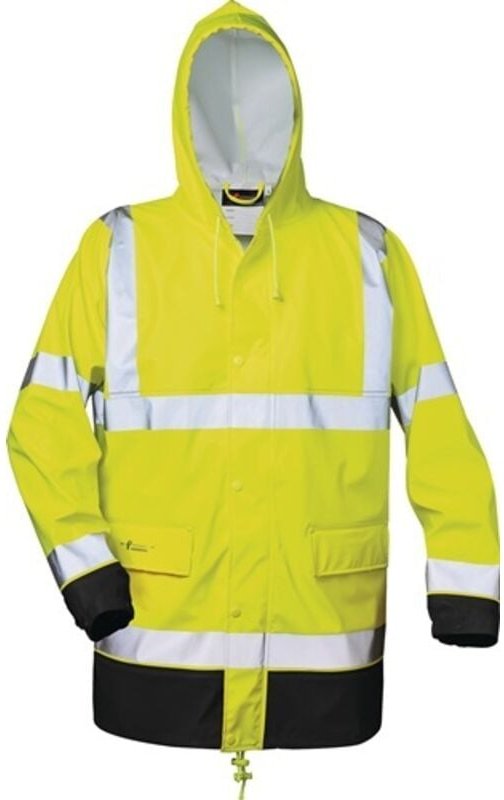 Warnschutz PU Regenjacke Manfred Größe XL gelb/schwarz