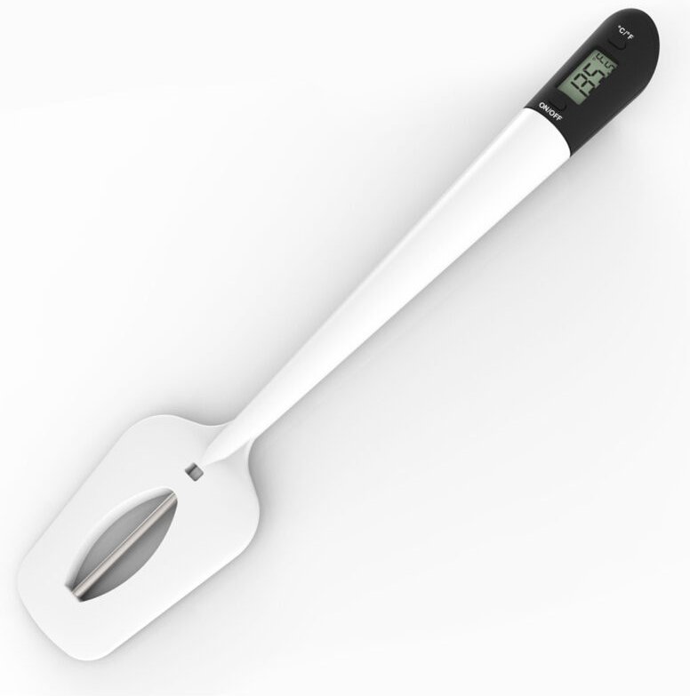 Spatelthermometer, Spatel mit eingebautem Thermometer, digitales LCD-Zuckerspatelthermometer
