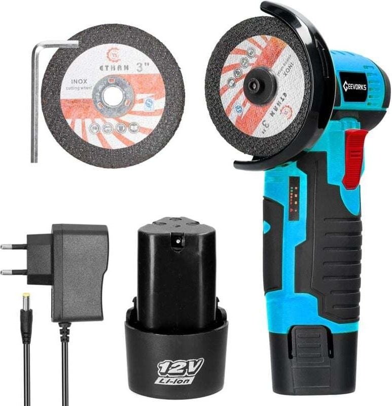 12 V 19500 U/min Elektrischer Winkelschleifer, Multifunktions-Handschleifer zum Schneiden und Polieren von Keramikfliese...