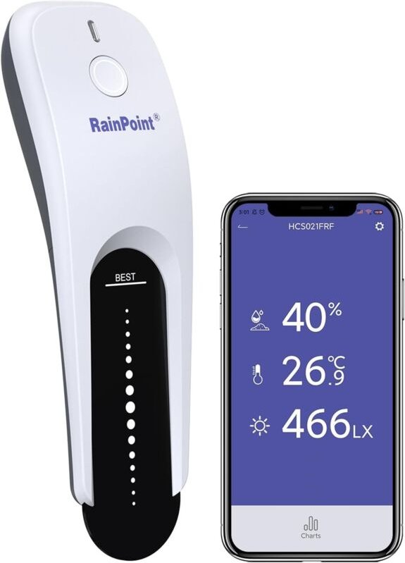 Thumbnail - RAINPOINT Bodenfeuchtesensor, Bodenfeuchtemessgerät, App-Steuerung für automatische Tropfbewässerungssysteme (nur Bodenm...