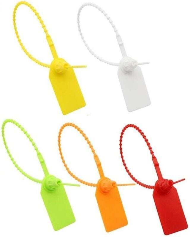 Kabelbinder-Etiketten, 100 Stück, selbstverriegelnde Markenetiketten aus Kunststoff, für Bekleidung, Schuhe, Handtaschen...