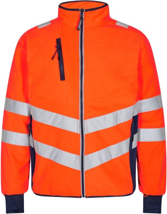 ENGEL Warnschutz Fleecejacke Safety 1192-236-10165 Gr. S orange/marine