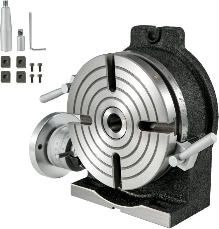 8' Drehtisch, vertikal und horizontal HV8 Präzision für Fräs- und Bohrmaschinen, 3MT Noniusablesung - Mophorn