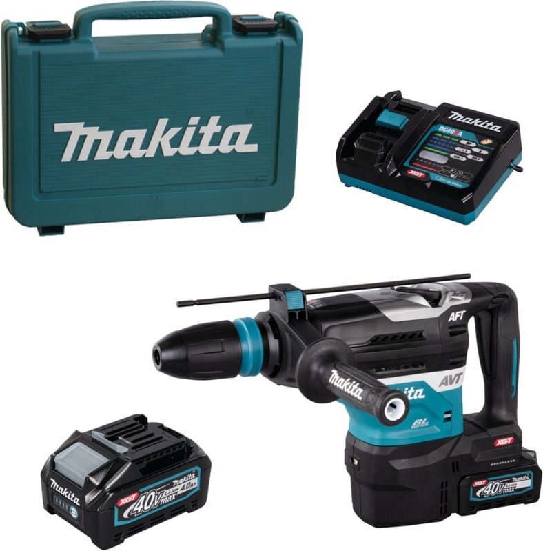 Sds+ 40V Max xgt Bohrhammer – Makita mit 2 40V 4,0Ah Akkus – Ladegerät – Bluetooth – MakPac – DC40RA – HR005GM202