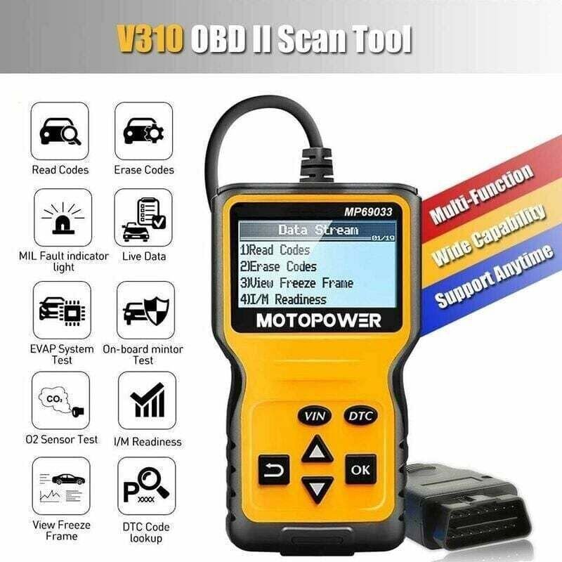OBD2 Universal-Scanner, Motorfehlercodeleser, CAN-Diagnosegerät für alle OBD-II-Protokolle in Fahrzeugen ab