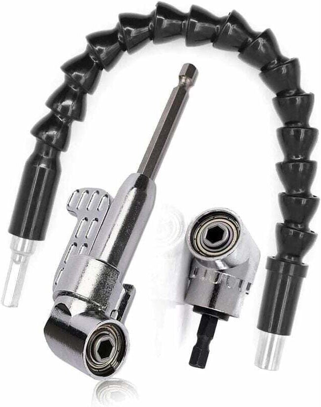 CHOYCLIT Winkelschraubendreher, rechtwinkliger Bohrer und flexibles Verlängerungsset, 105 Grad, 1/4-Zoll-Sechskantschaft