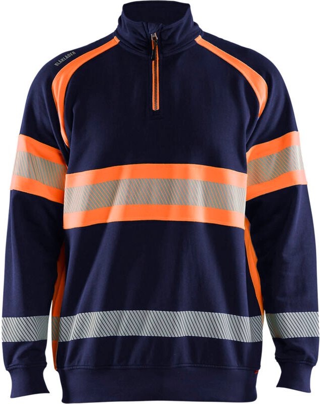 Hochsichtbarer Arbeitssweat 3553 - Marine/Orange M