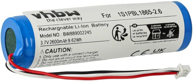 Akku Ersatz für Philips 1S1PBL1865-2.6 für Babyphone Babytalker (2600 mAh, 3,7 v, Li-Ion) - Vhbw