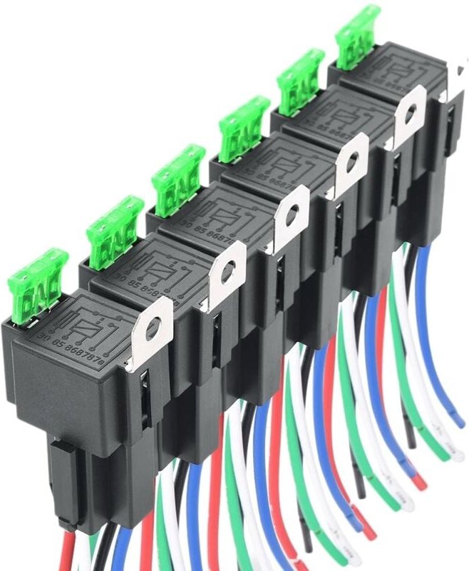 6PCS 5-Pin SPST Automotive Elektrische Relais 12V 30A Auto Sicherung Schalter Kabelbaum Zubehör